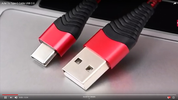 كابل USB من النوع c 5V 3A
